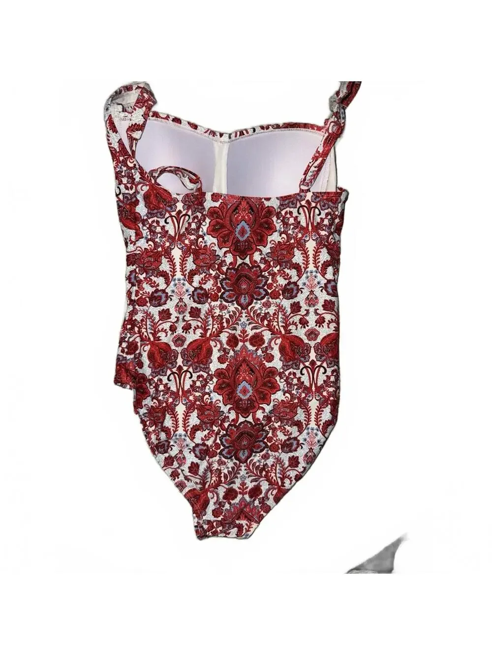 Niptuck Swim womens one piece swim suit red Floral print size 4 Boho Bright